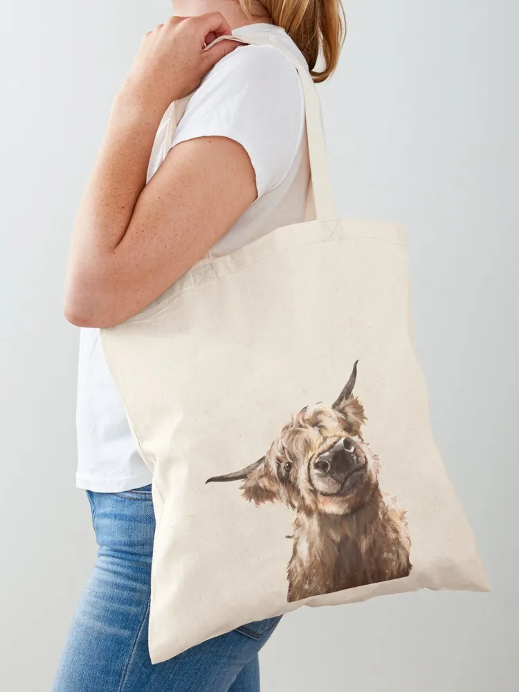 

Highland Cow Tote Bag Woman shopper bag Customizable tote bag shopping cart bags Custom