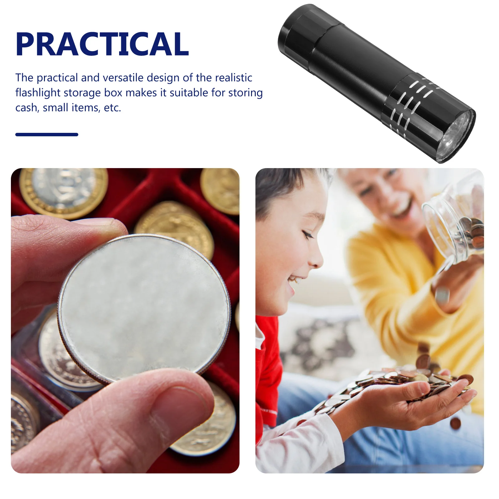 Flashlight Hiding Box Keychain Secret Storage Container Hidden Compartments Thing Aluminum Alloy Containers and Can Man