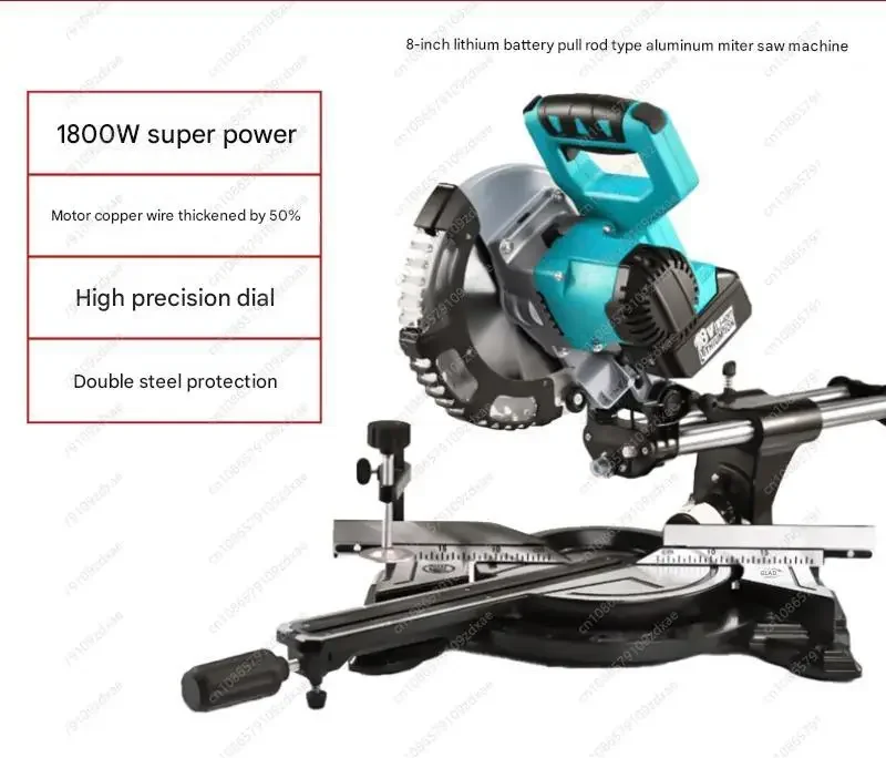 1800w Portable 8 Inch 210Mm Mitre Saw Wood Cutting Sliding for Aluminium Electric Powered Cutting Miter Saw Cordless