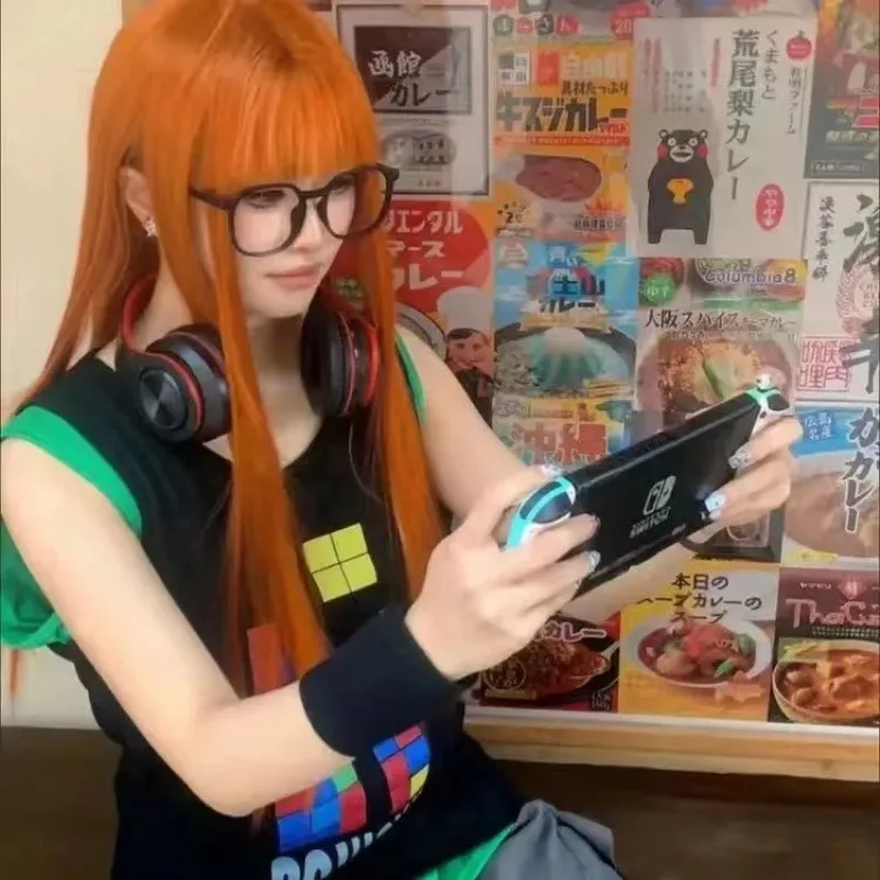 Futaba Sakura Costume Cosplay Gioco P5 Hacker Ragazza Abbigliamento Senza maniche Gilet di cotone allentato Set da due pezzi Abiti da festa di carnevale anime