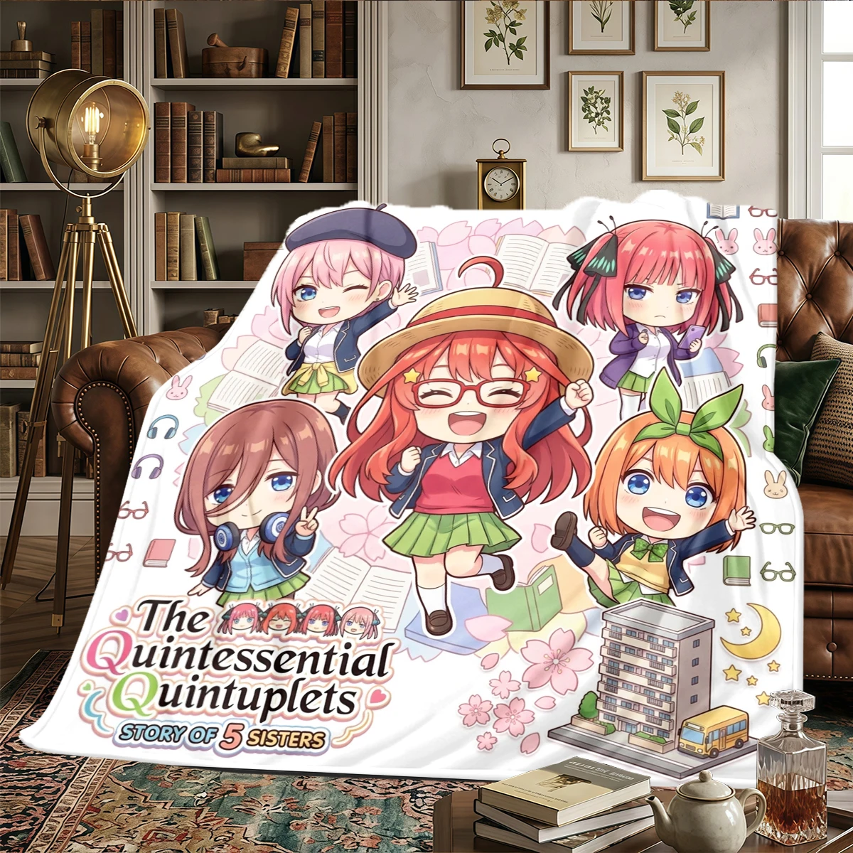 The Quintessential Quintuplets Comfortable Flannel Blanket Printed Warm, For Bedrooms, Travel -HE66