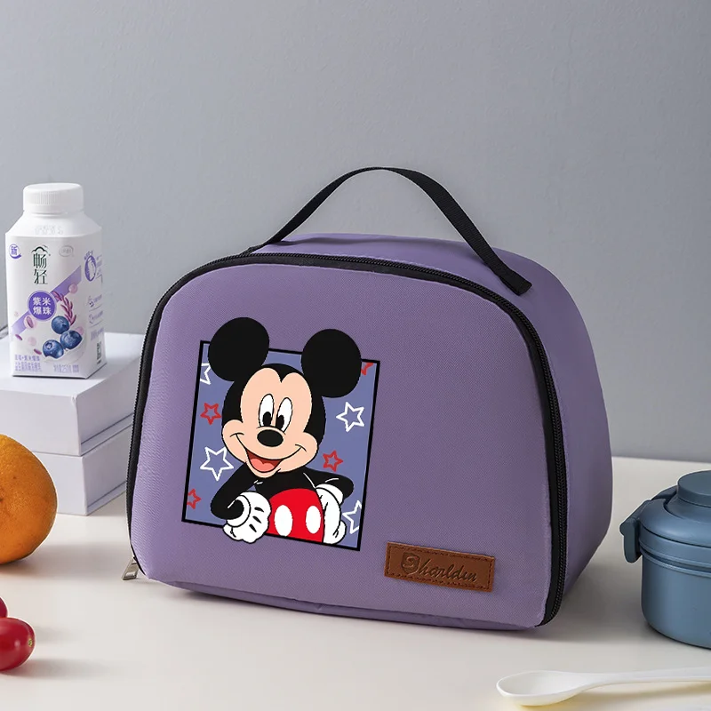 Mickey Minnie Warmer Bags Disney Girls Lunch Pack Portable Children Meal Kits Trip Outdoor Picnic Large Picnic Dinner Food Bag