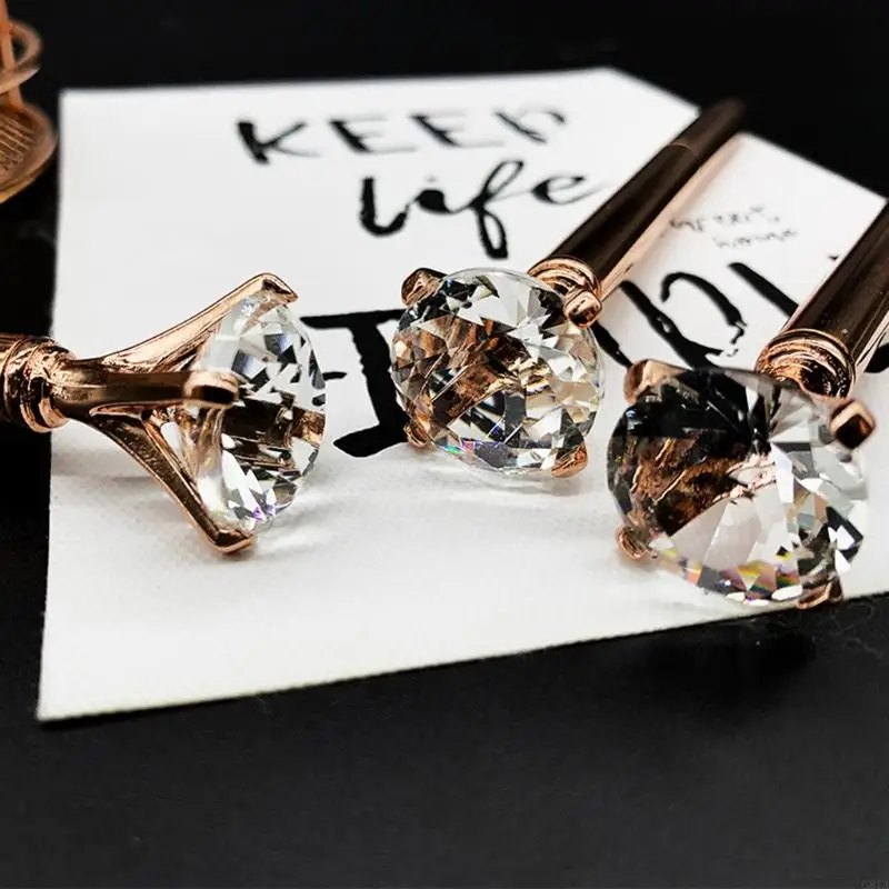 G8TA for Creative Metal Ballpoint Pen Unique Big Crystal Diamond Decorations Business Signing Pen for Ideal for Office Busine