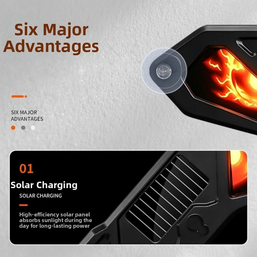 Solar Powered Solar LED Devil Eyes Car Lights Dynamic Display Wireless Car Demon Eye Light Vibration Lights on Suction Cup
