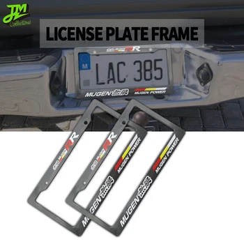 2PCS Hot Sell Car License Plate Frame USA Standard ABS JDM Racing For Honda MUGEN Decoration Auto Number Plate Frame Accessories