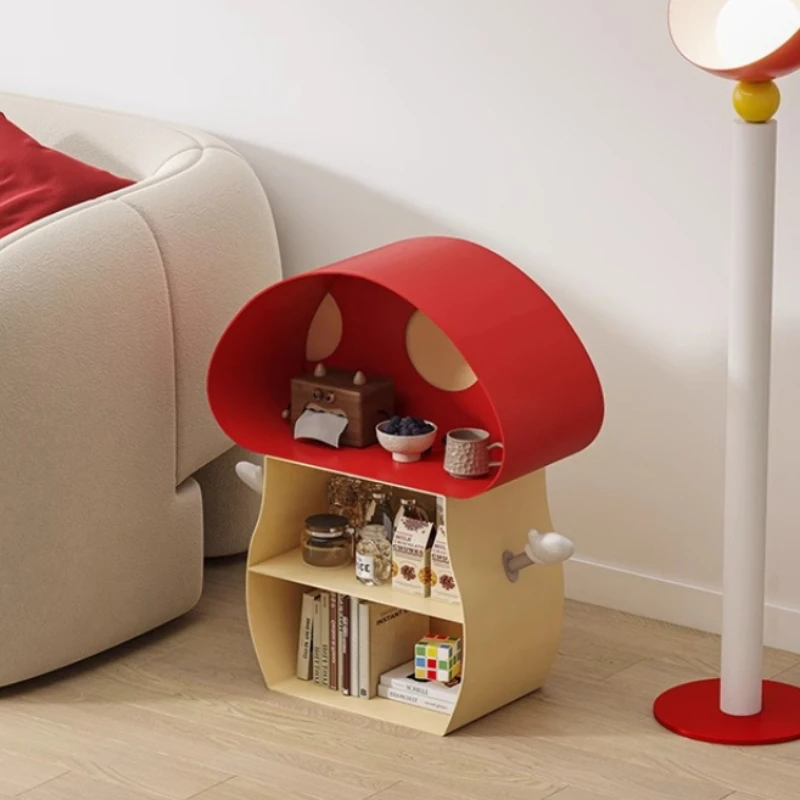 

Creative Mushroom Living Room Side Table Dopamine Wall Storage Rack Artistic Children's Room Display Organizer Simple Bookshelf