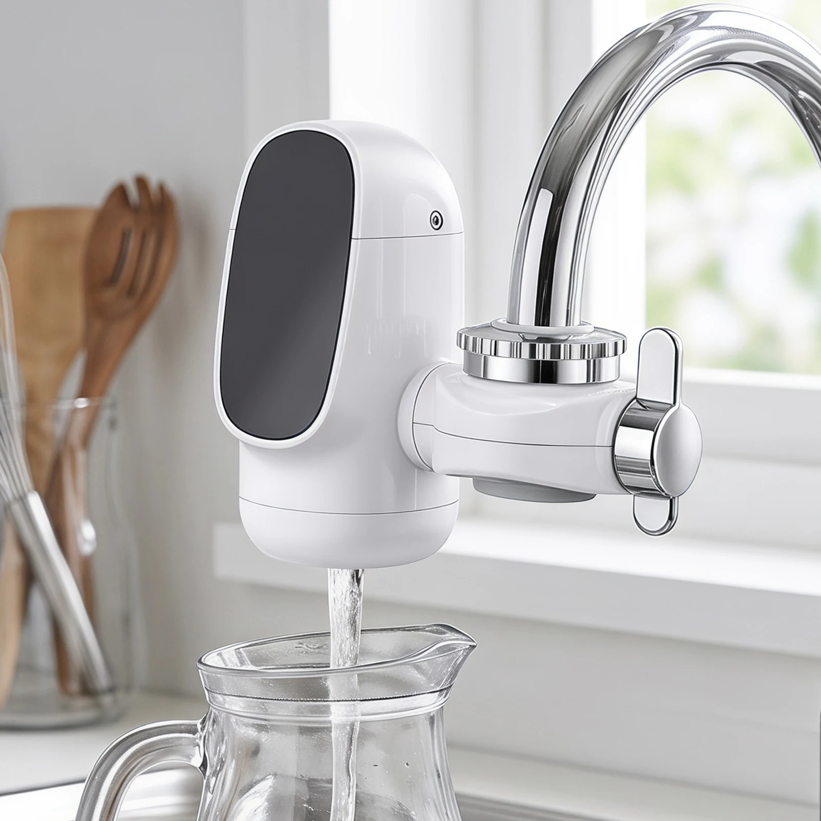 Electric Kitchen Water Heater Tap Instant Hot Water Faucet Heater with Digital Display 110V Tankless Instantaneous Water Heater