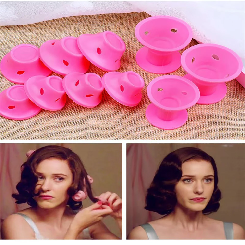 Silicone World 10/20PCS Mushroom Hair Curler Set No Heat Hair Rollers Cylinder Twist DIY Styling Tools for Natural Curling