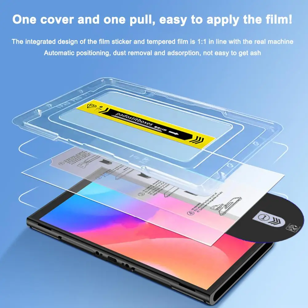 Proteggi schermo in vetro temperato compatibile con Switch 2 Proteggi schermo trasparente HD senza polvere con kit di allineamento automatico