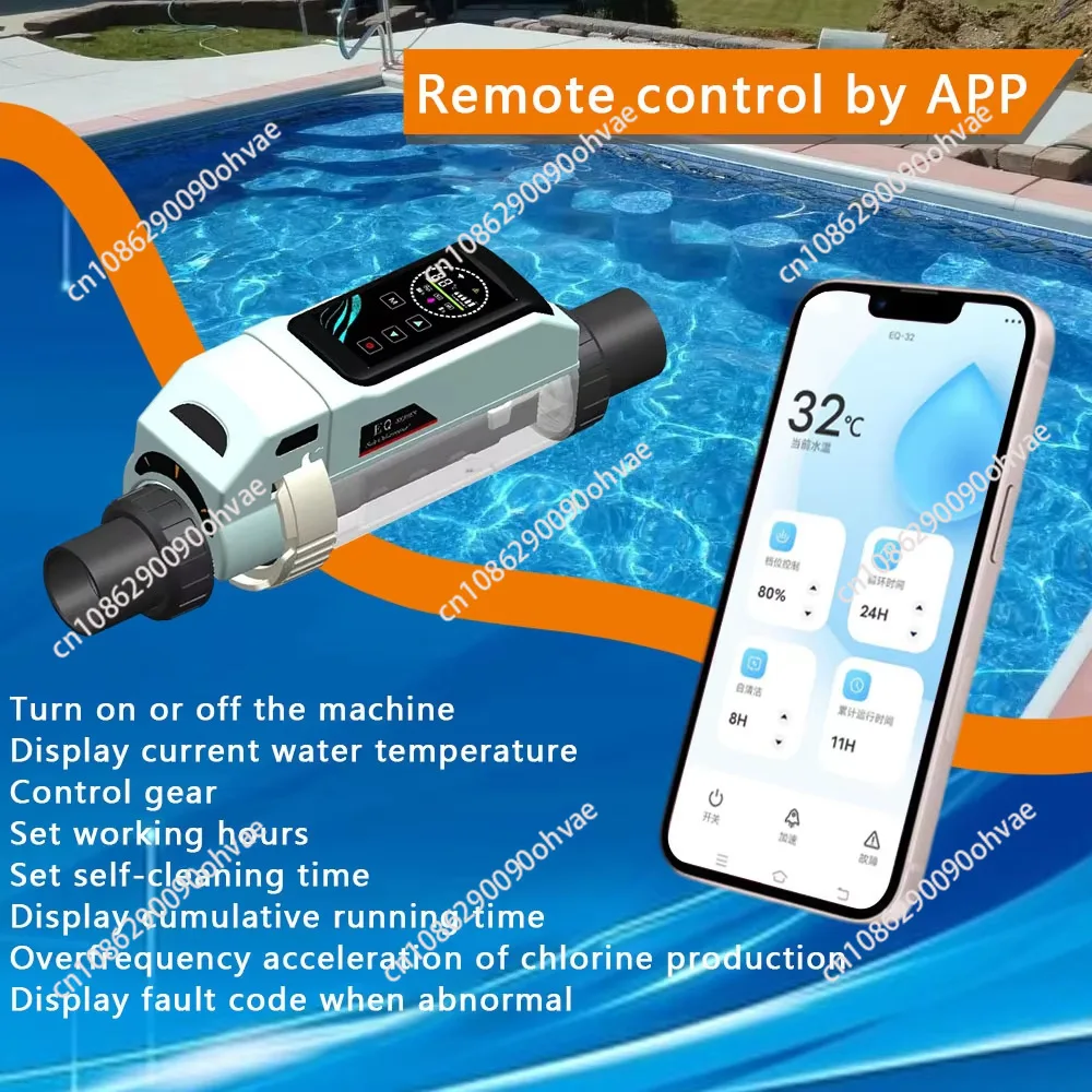 

Suitable for 43000 Gallon Large Swimming Pool EQ 32g Salt Water Chlorinator Support Mobile APP Control Pool Salt Chlorinator
