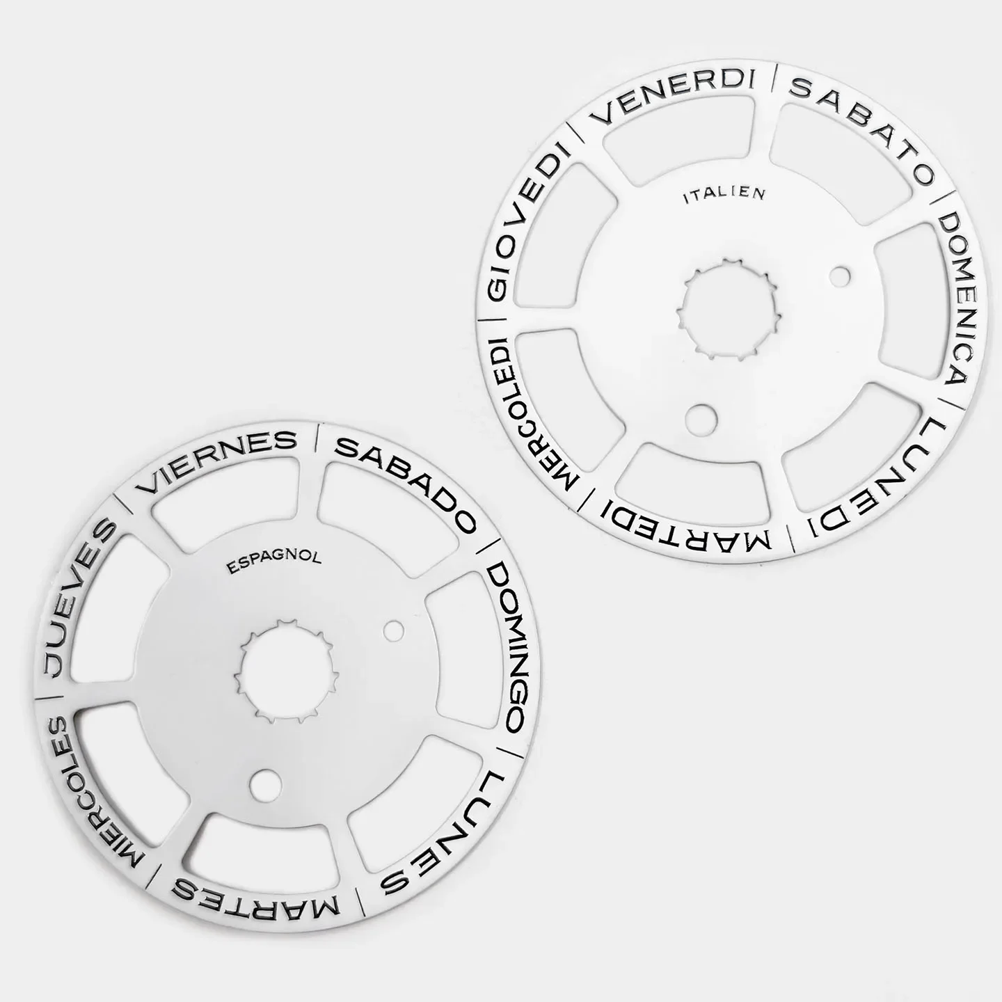 Watch accessories compatible with 36DD 3255 movement Spanish/Italian white weekly dial