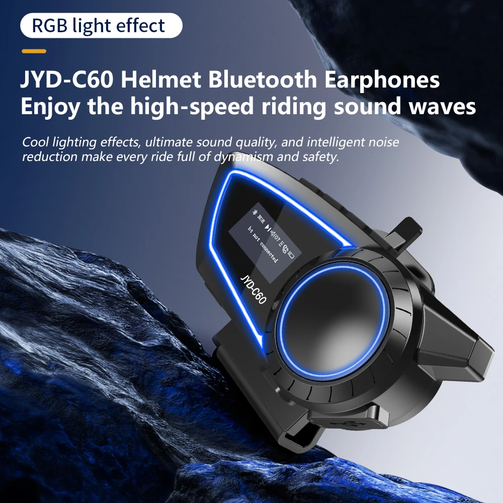 

Bluetooth-гарнитура для мотоциклетного шлема, 1000 мАч, сверхдлительный режим ожидания, беспроводная громкая связь с HD-экраном, мотоциклетные наушники
