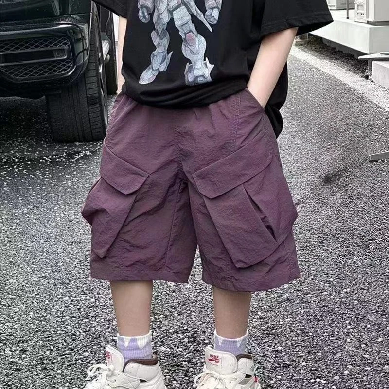 Boys Summer 2026 New Quick Dry Cargo Shorts Lightweight Five-Point Kids Stylish