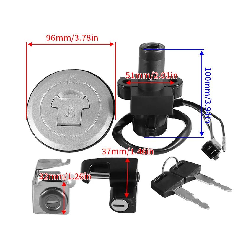 

Motorcycle Accessories Ignition Key Switch Fuel Gas Cap Seat Kit For Honda VTR250 MC33 1998 1999 2000 2001 2002 2003 2004-2007