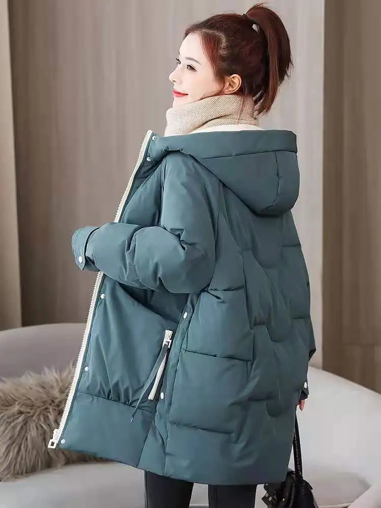 Winter New Women\'s Long 2024 New Loose Joker Fashion Slim Down Cotton-padded Jacket Cotton-padded Jacket