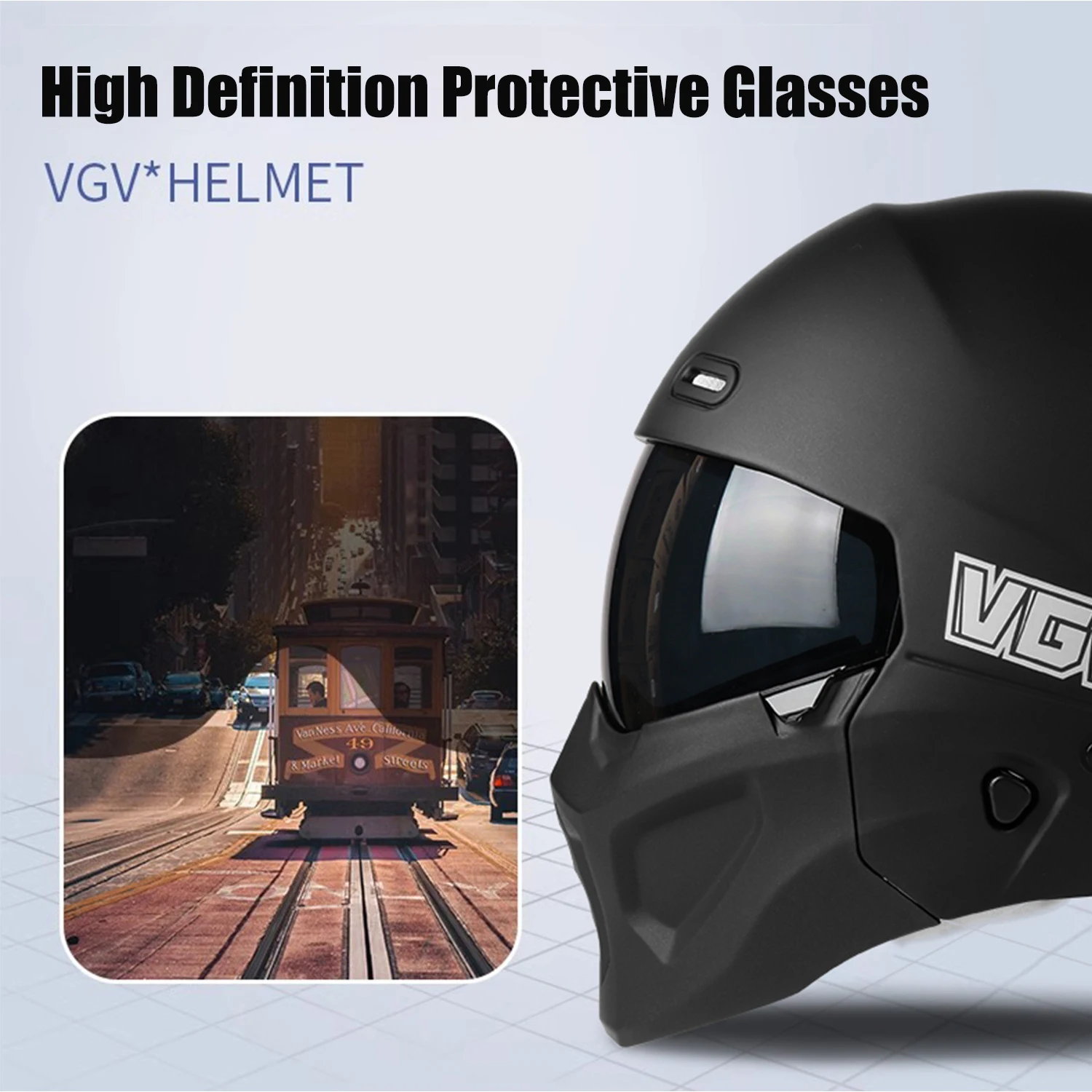 Classic Retro Motorcycle Full Face Helmet Personality Motorcycle Open Face Helmet Safety Fashion Combination Helmet All Seasons