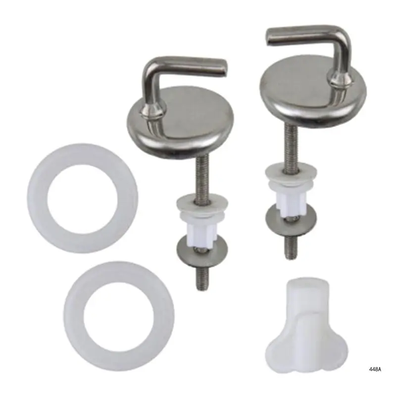 Stable Attachment Toilet Replacement Toliet Hinges/Screws Easy to Clean Toilet Hinges Set Reliable Support for Bathroom