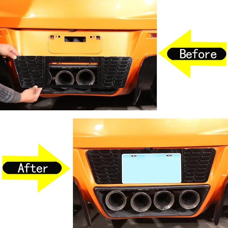 

1Pcs Aluminum Alloy Black For 2014-2019 Chevrolet Corvette C7 Car Styling Rear License Plate Filler Panel Exterior Accessories