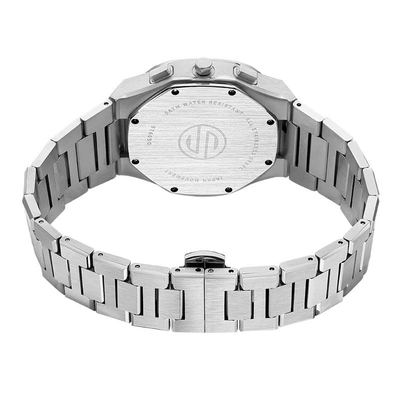 ساعة يد ميكانيكية كلاسيكية 2026 حافظة من الفولاذ المقاوم للصدأ عالية الجودة 5ATM مقاومة للماء ساعة عمل عصرية 2 قرص 5 أيدي #2