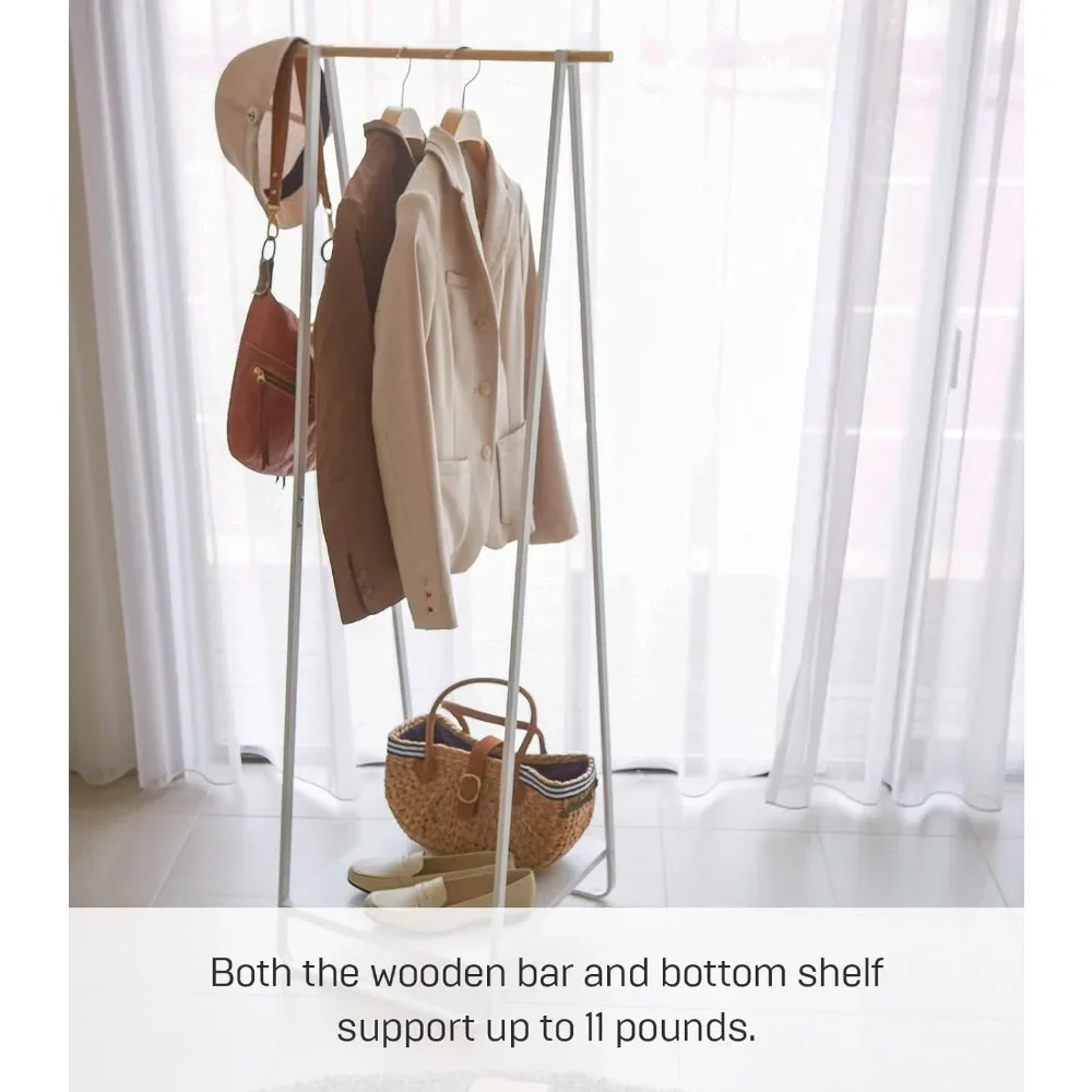 

Modern Home Freestanding Coat Hanger Clothes Racks with Shelf Steel One Size White Clothing Rack Hangers for Clothe