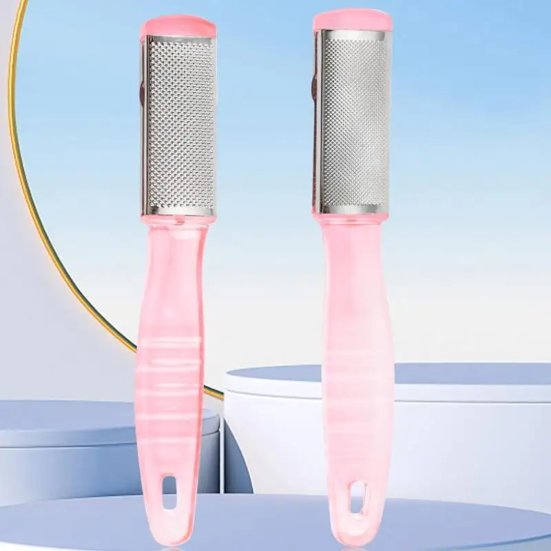 {MX} Raspador de pies profesional de acero inoxidable, elimina callos de piel muerta, raspador de pedicura portátil, herramientas exfoliantes para el cuidado de los pies