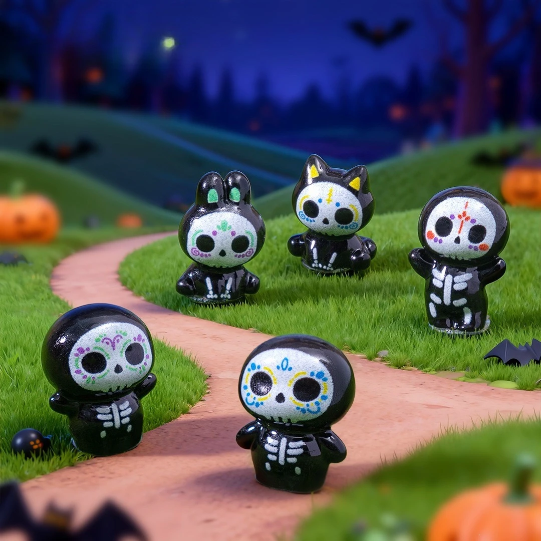 100 Piezas de Esqueletos Lindos y Divertidos para Halloween, Miniaturas de Calaveras de Resina, Adorno de Escritorio, Estatua Decorativa para el Día de Muertos en México