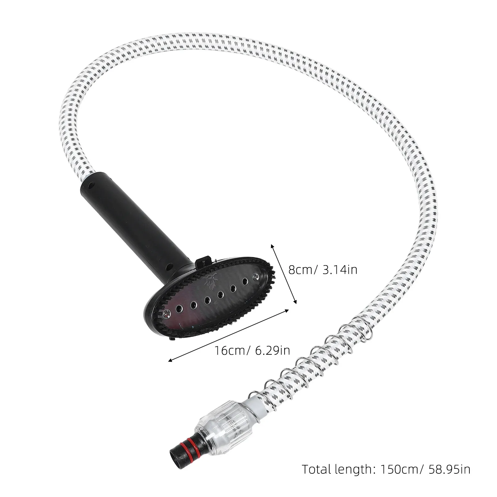 Garment Steamer Replacement Parts Steam Hose with Metal Tip Brush Attachment Duct for Smooth Ironing All Fabric