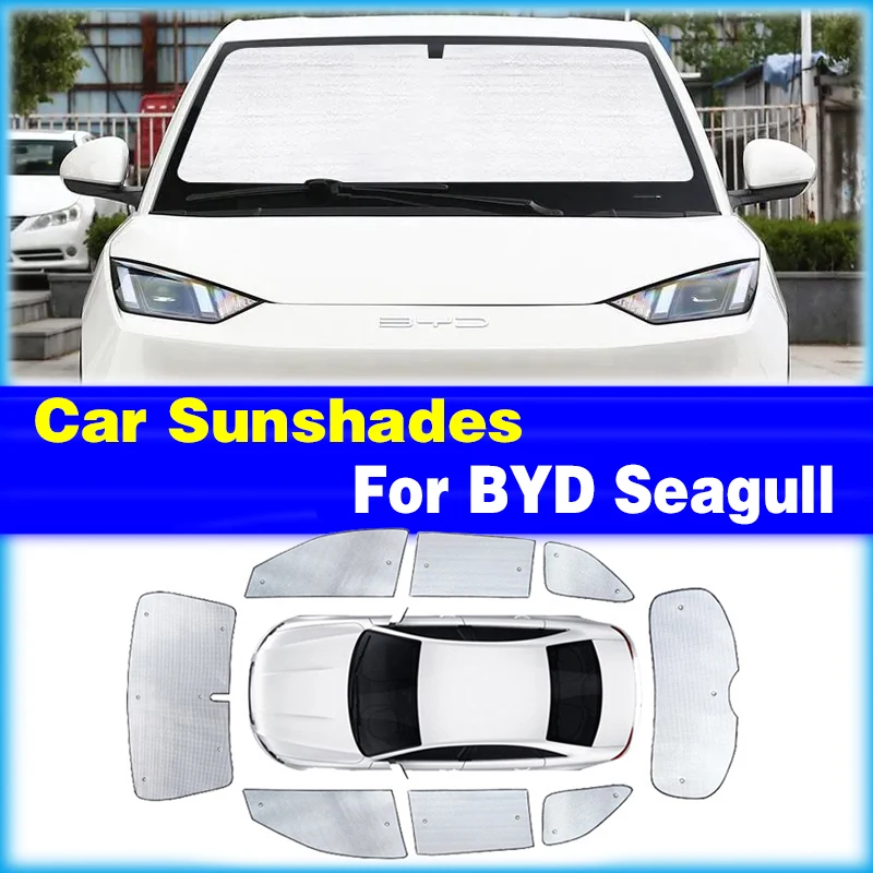 For BYD Seagull 2023 2024 2025 2026 Car Sunshades UV Protection Curtain Sun Shade Visor Front Windshield Cover Protect Privacy