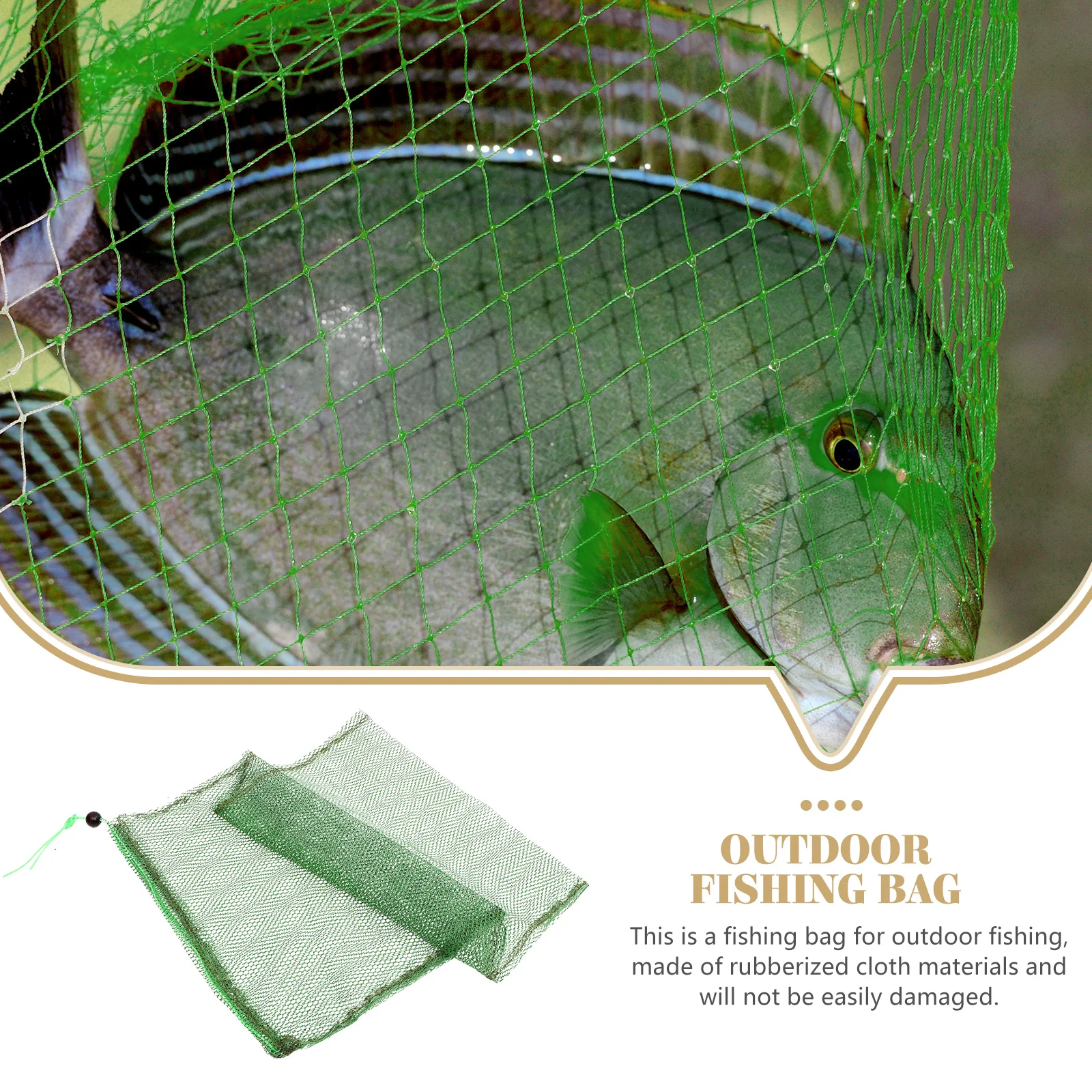 

3pcs Fish Collection Bag Quick Drying Foldable Lightweight Fishing Mesh Bags Outdoor Use Random Color Fishing Tools