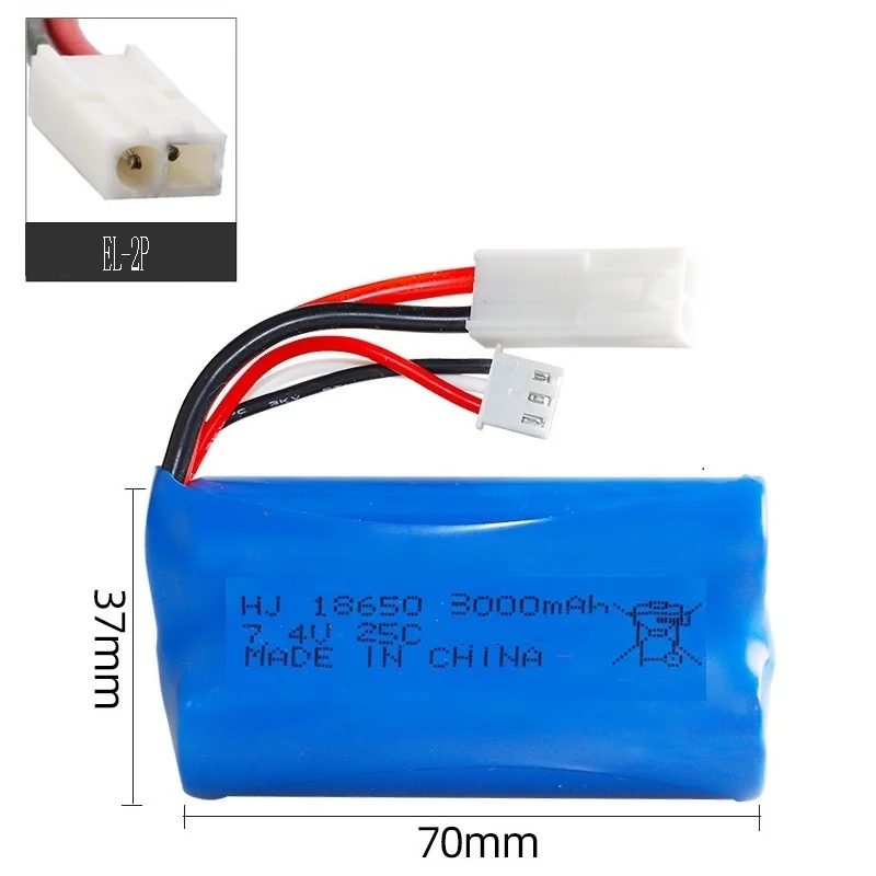 7.4V 3000Mah 25C 18650 Battery Pack For MJX T40 T40C F39 F49 T39 Parts 2S RC Car Li-Ion Battery For Wltoys 10428 BG1513 144001