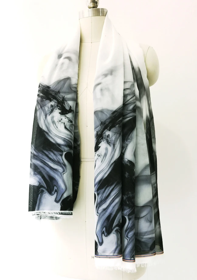 1 Meter x 1,48 Meter Positionelles Chiffon-Material, Malerei, Chiffon-Stoff für Kleider – Detail 9