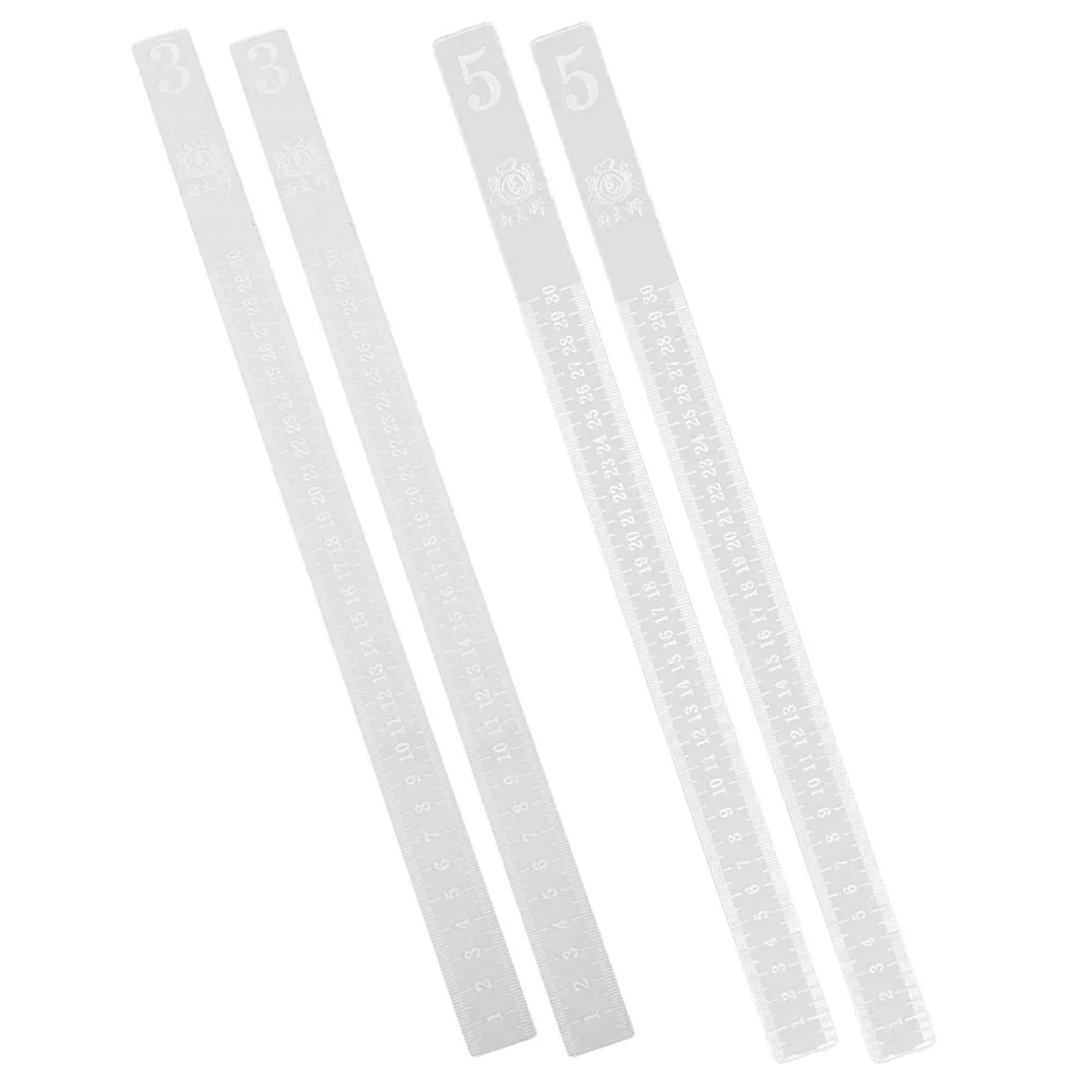 2 Pairs 3mm 5mm Biscuit Balance Ruler Acrylic Measuring Strips Thickness Leveling Tool Baking Accessories