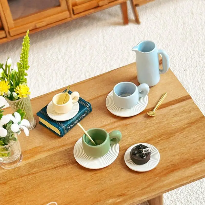 3 pièces maison de poupée Miniature tasse d'eau jouet modèle Mini Simulation alliage café boisson tasse maison de poupée bricolage décoration accessoires