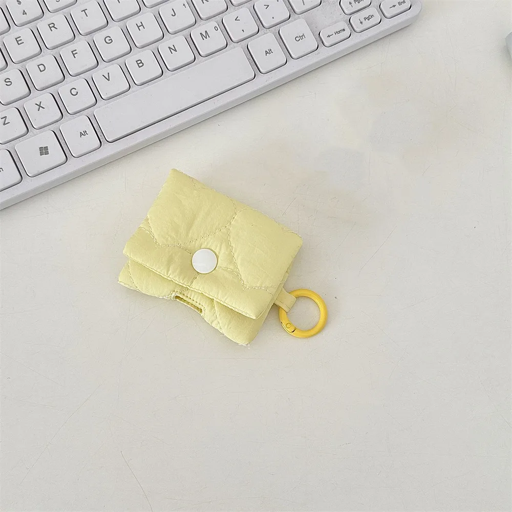 Cute Balletcore Heart Earphone Bag Korean Style Candy Color Headphone Storage Bag Soft Bluetooth Headset Earphone Case
