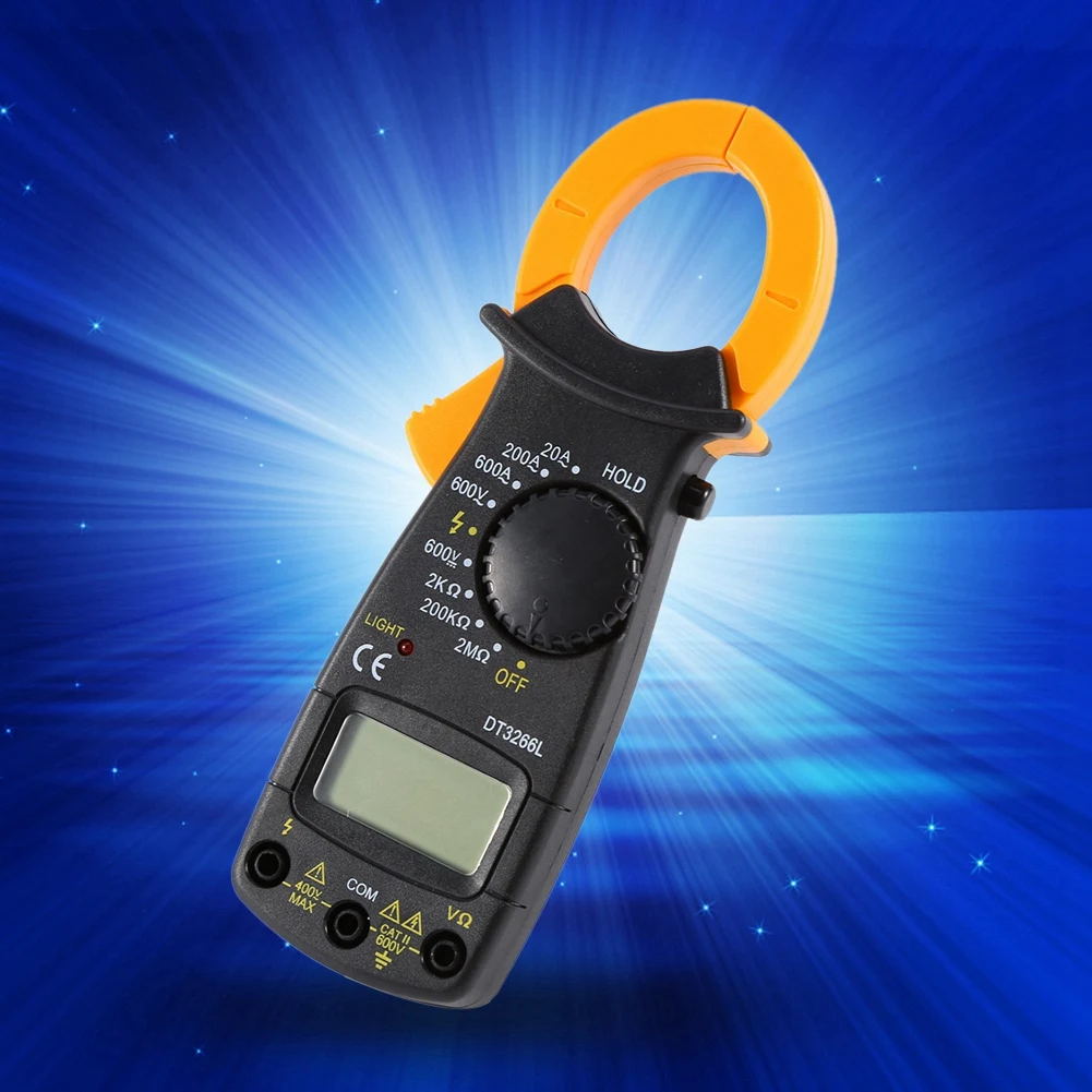 DT-3266L Digital Amper Clamp Meter Multimeter Current Clamp Pincers Voltmeter Ammeter 600A AC/D