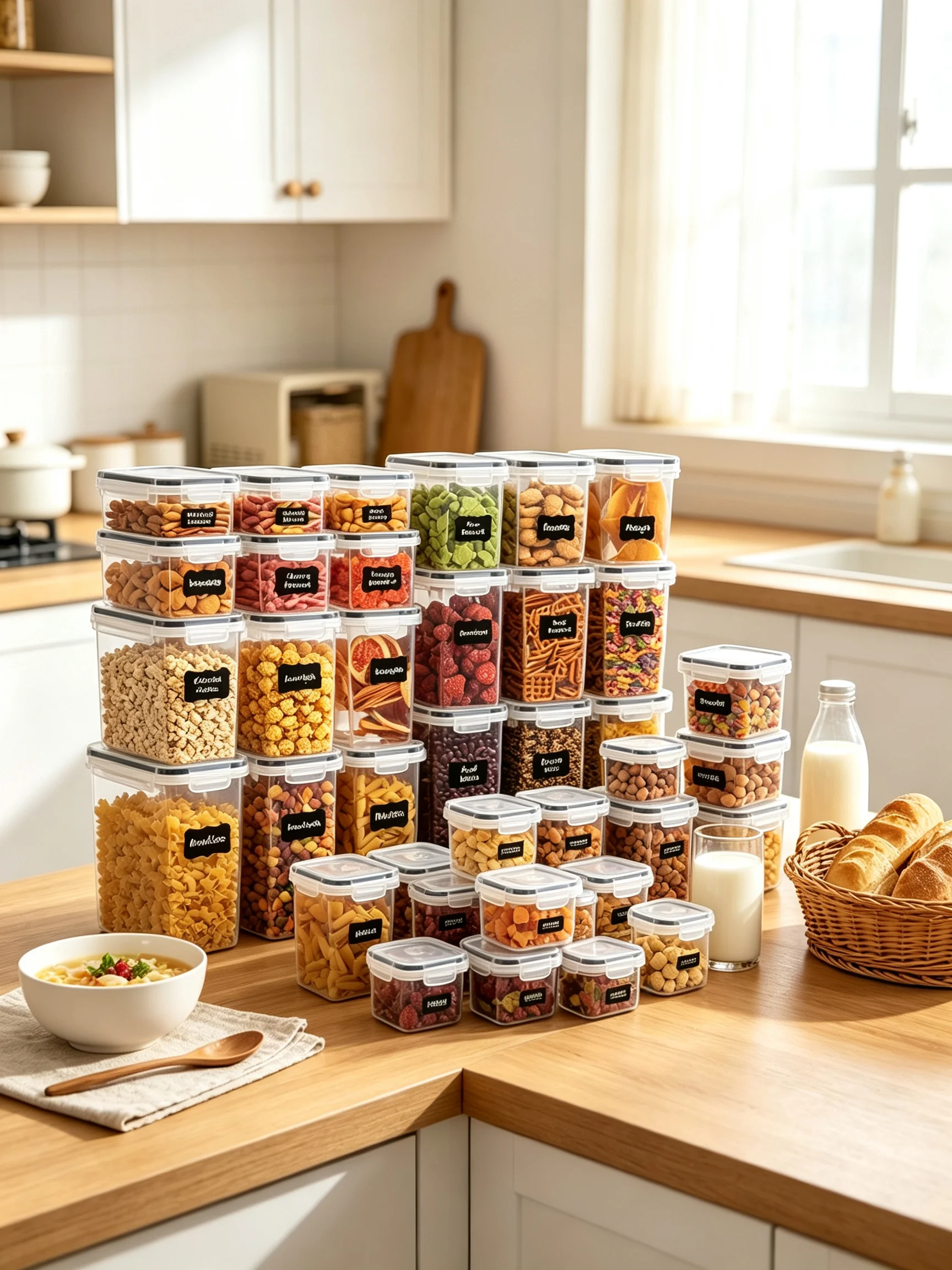 Kitchen Baking Canisters - Kitchen Pantry Storage Organizer, 42‑Pcs Airtight