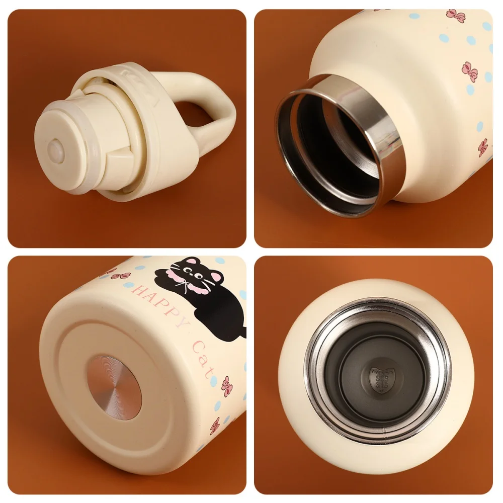 

Large Capacity Thermos Bottle for Coffee, Vacuum Flask, Insulated Tumbler, Cute Cat and Dog Pattern, Thermal Water Bottle, 800ml