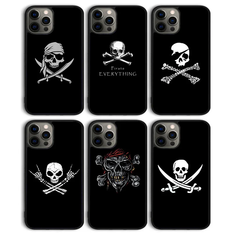 Pirate Skull Cross Bones Phone Case Back Cover for iPhone 16 15 SE2020 14 13 11 12 Pro Max mini XS XR X PlusS Shell Coque