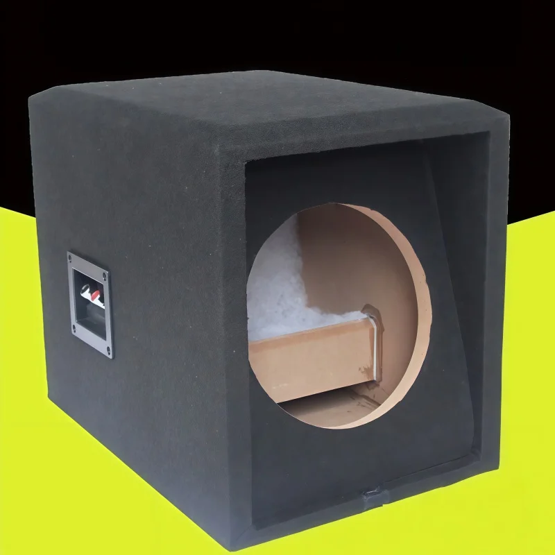 Caja de madera vacía para subwoofer de 8 y 10 pulgadas, caja de woofer tipo laberinto para altavoz de prueba, carcasa DIY para subwoofer de coche, 1 pieza, gabinete tapizado en terciopelo