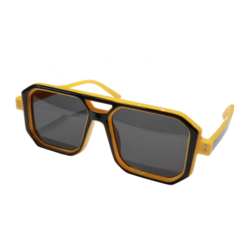 Double-Beam Men's Sunglasses, UV-Blocking Goggles, Women's Sunglasses, Color-Block Glasses, Trendy In 2025
