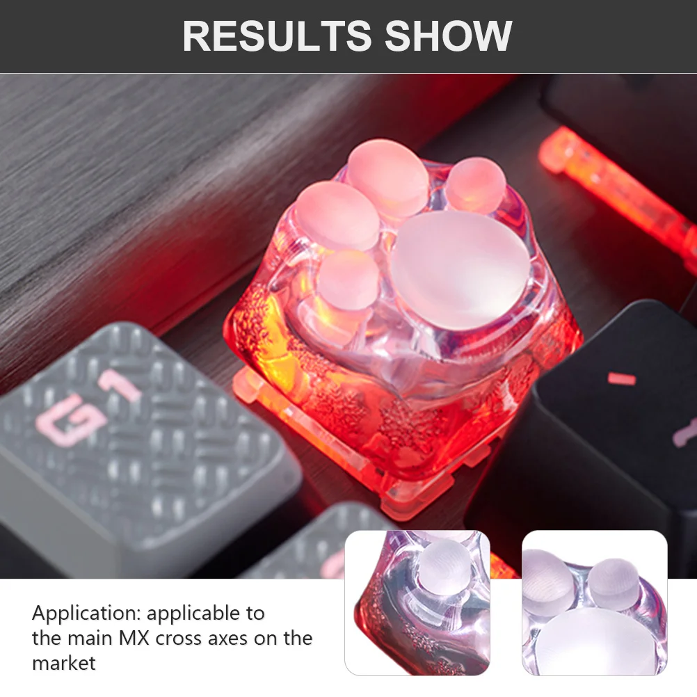 

Cat Paw Keycap Transparent Resin Design for Rgb Backlight Mechanical Keyboard Decoration Smooth Surface Gift for Gamers