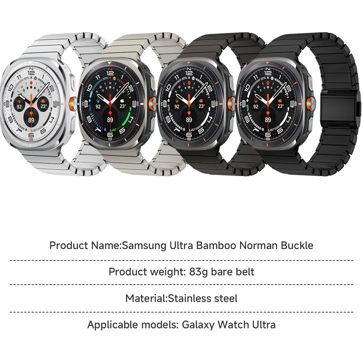 สายไทเทเนียมและสแตนเลสสําหรับ Samsung Galaxy Ultra Luxury Magnetic Loop สายรัดข้อมือ Galaxy ULTRA47 Watchband Accessorie