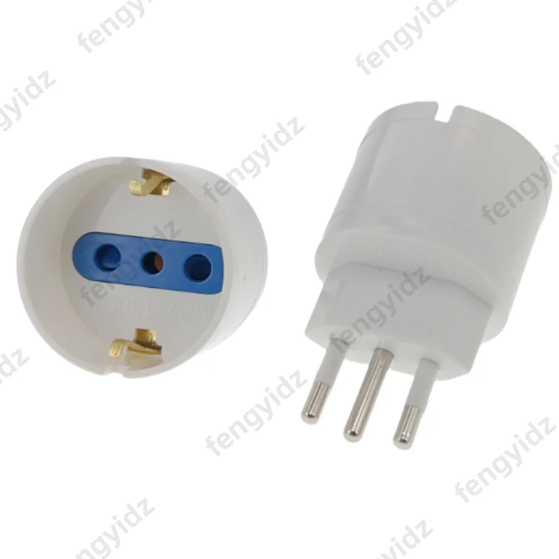 

3PCS 1500W Europe Germany to Italy Travel Adapter 10A 250V Power Plug Converter for Italy Syria Uruguay Chile Electrical Socket