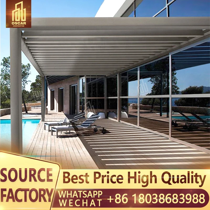 

Hot Sale Factory Prices Motorized Windproof Waterproof Blackout Zip Track Outdoor Custom PVC Roller Blinds For Pergola