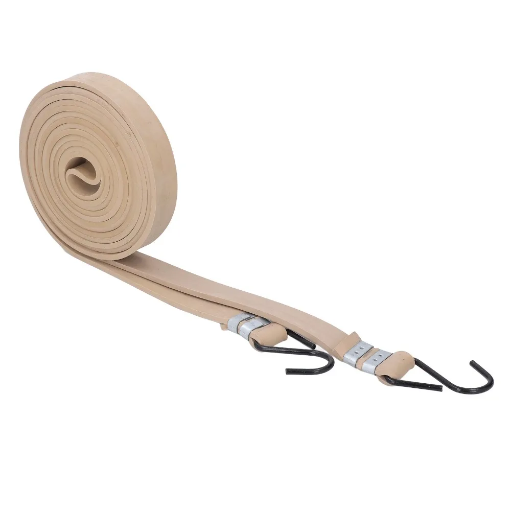 Widened 2.4cm Wide Flat Bungee Cord 4.6mm Thick 2.5M Length Elastic Strap with Hook Heavy Duty Tie Down Strap For Transport