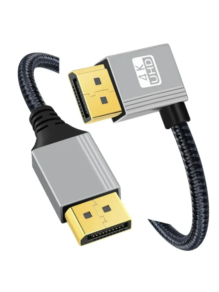 Câble DP 4K à 90 degrés vers le haut/bas/gauche/droite, DisplayPort1.2 4K @ 60Hz 2K @ 144Hz, cordon vidéo pour ordinateur portable, moniteur série Xbox