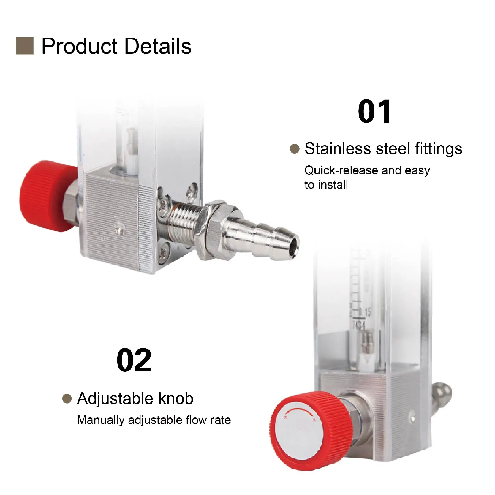 

Glass Tube Rotameter LZB-6WB Flow Meter for Air Oxygen Nitrogen Water Liquid Industrial Variable Area Float Flowmeter Panel Moun