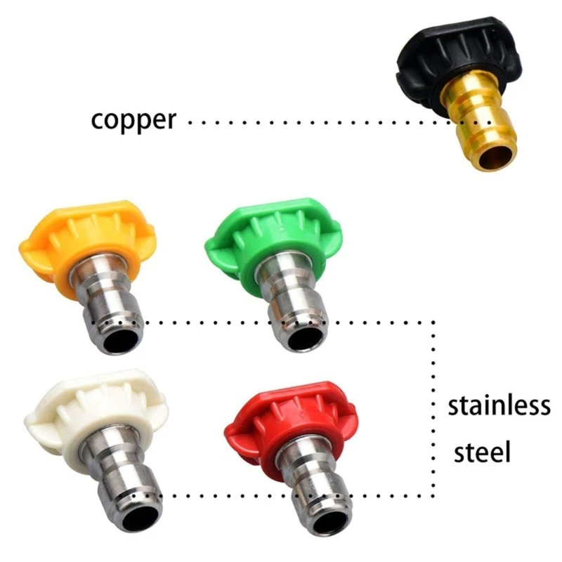 U90C Quick Connector Car Jet Lances Nozzles High Pressure Washer Nozzle 1/4" Portable Wash Garden Watering Tool 5 Pack