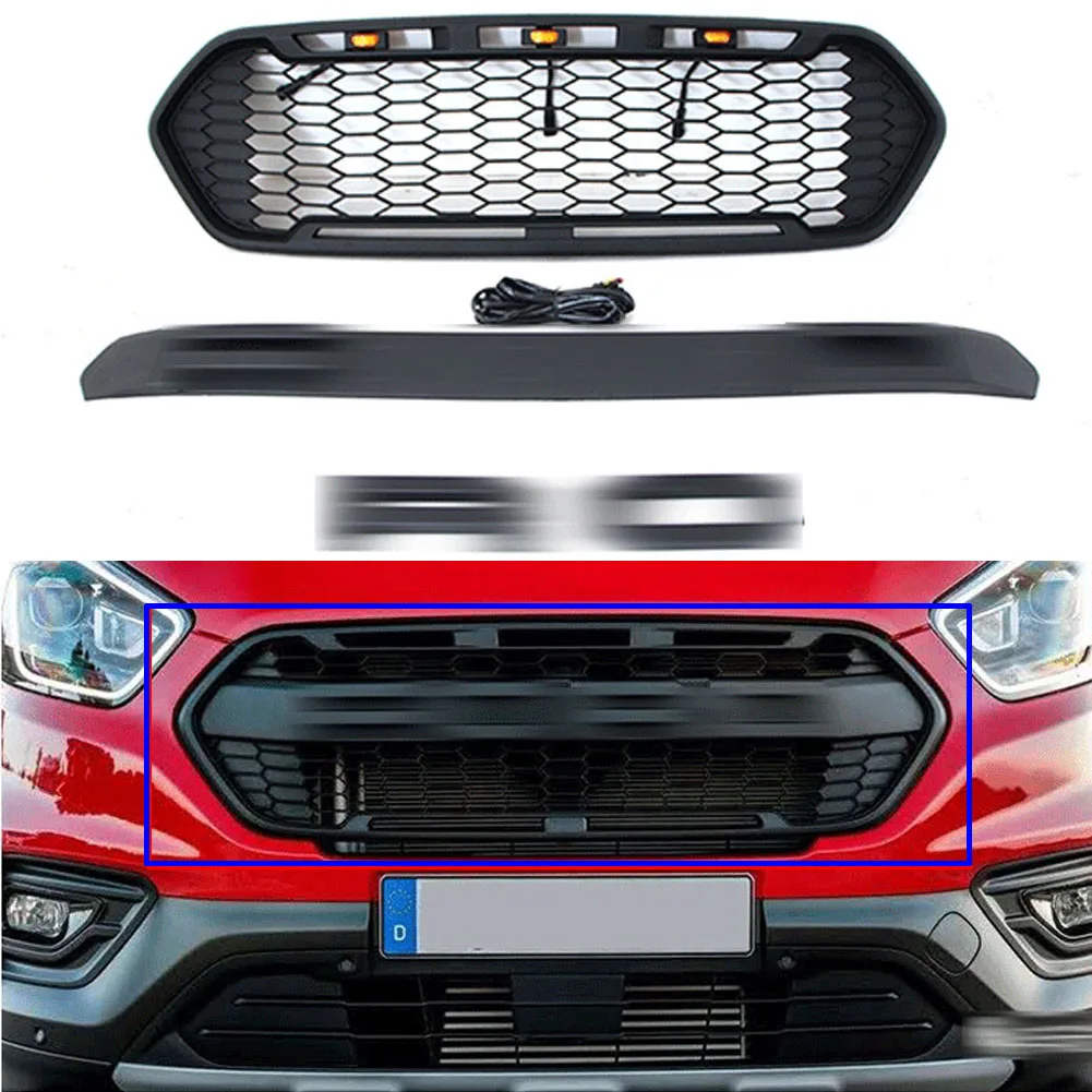 

Front Bumper Mesh Grills For Ford Transit Europe 2014-2021 Bumper Grille Black Racing grill Grille accessories