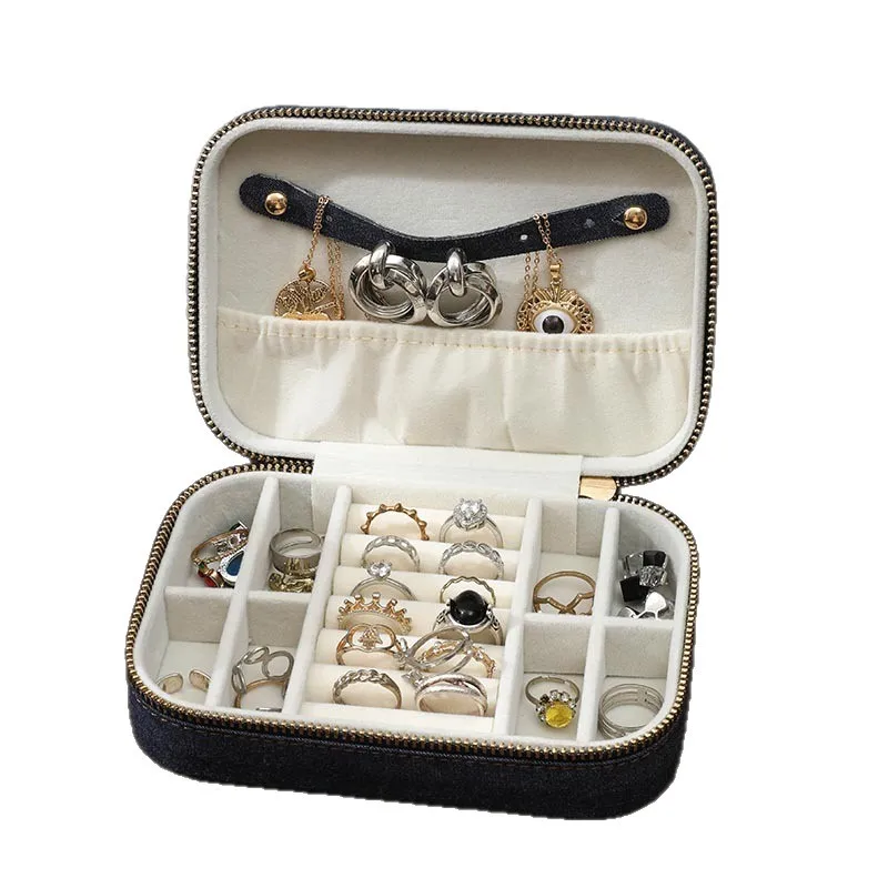 جديد مجوهرات حقيبة التخزين حلقة قلادة أقراط أقراط صندوق مجوهرات المحمولة الغبار واقية ومضادة للأكسدة صندوق مجوهرات